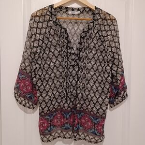 Ricki's Black and Pink Patterned Top
